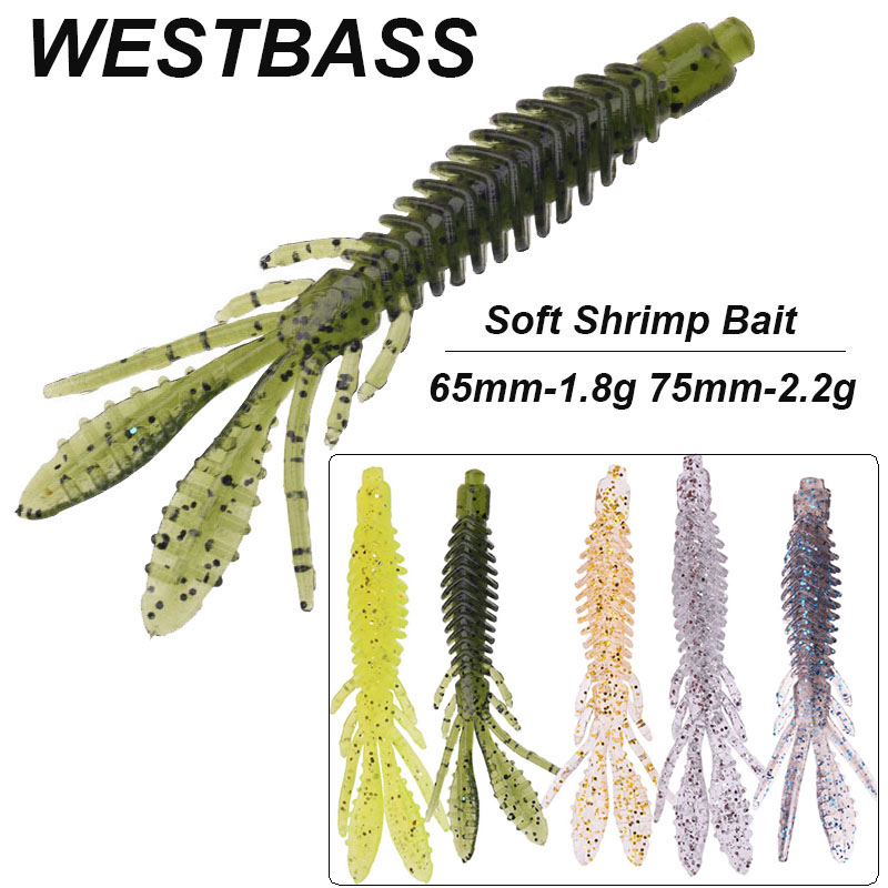 Fishing Lure Soft Plastic - WESTBASS 5PCS Soft Larva Baits 1.8g-2.2g