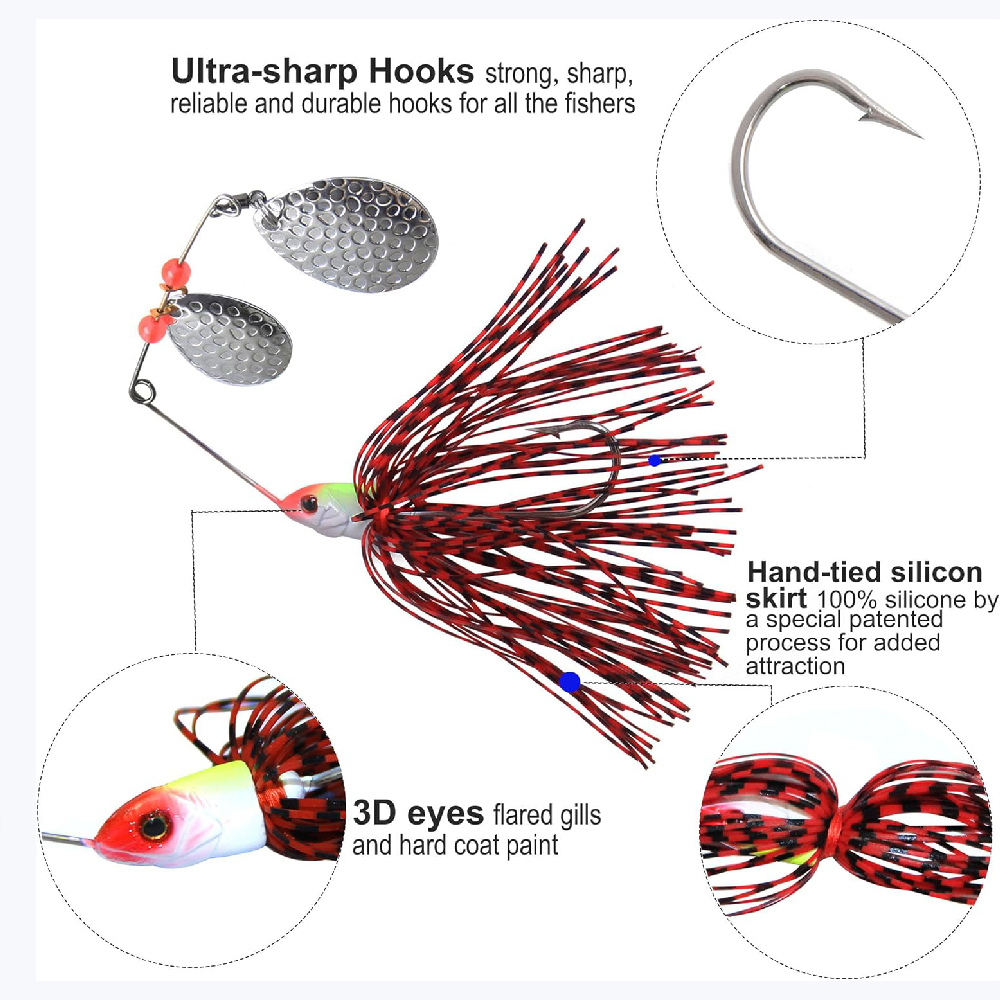 6pcs Spinnerbait Fishing Lures - Fishing Lure Buzzbait recension och pris