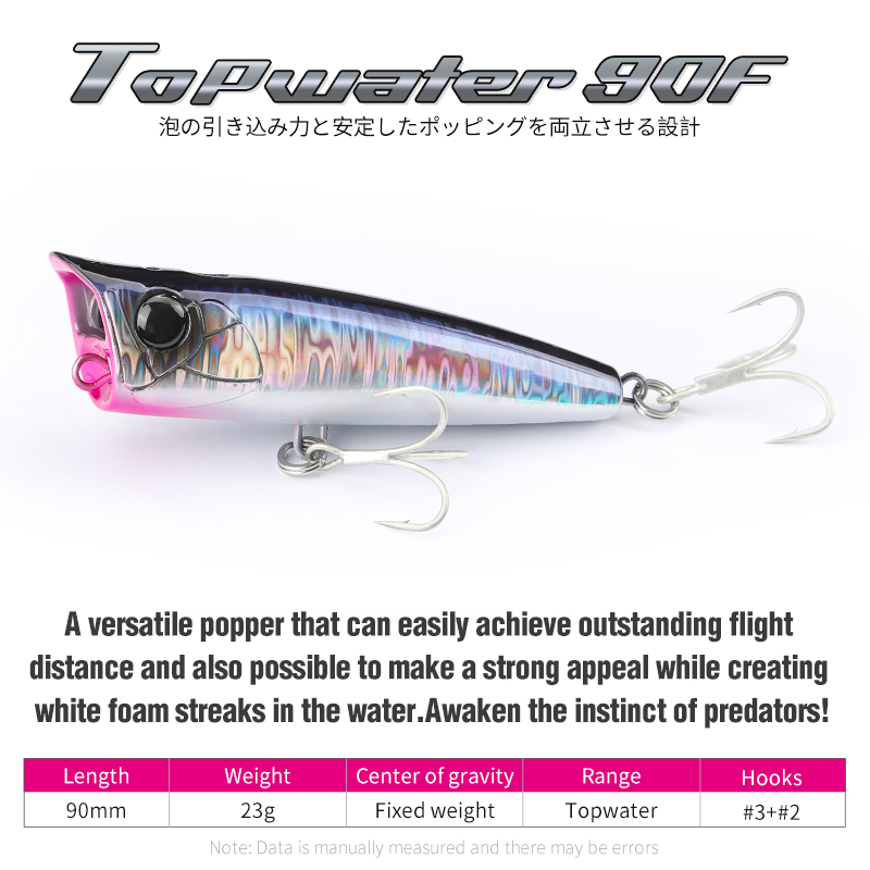 TSURINOYA 90mm 23g Topwater Po - Fishing Lure Popper recension och pris