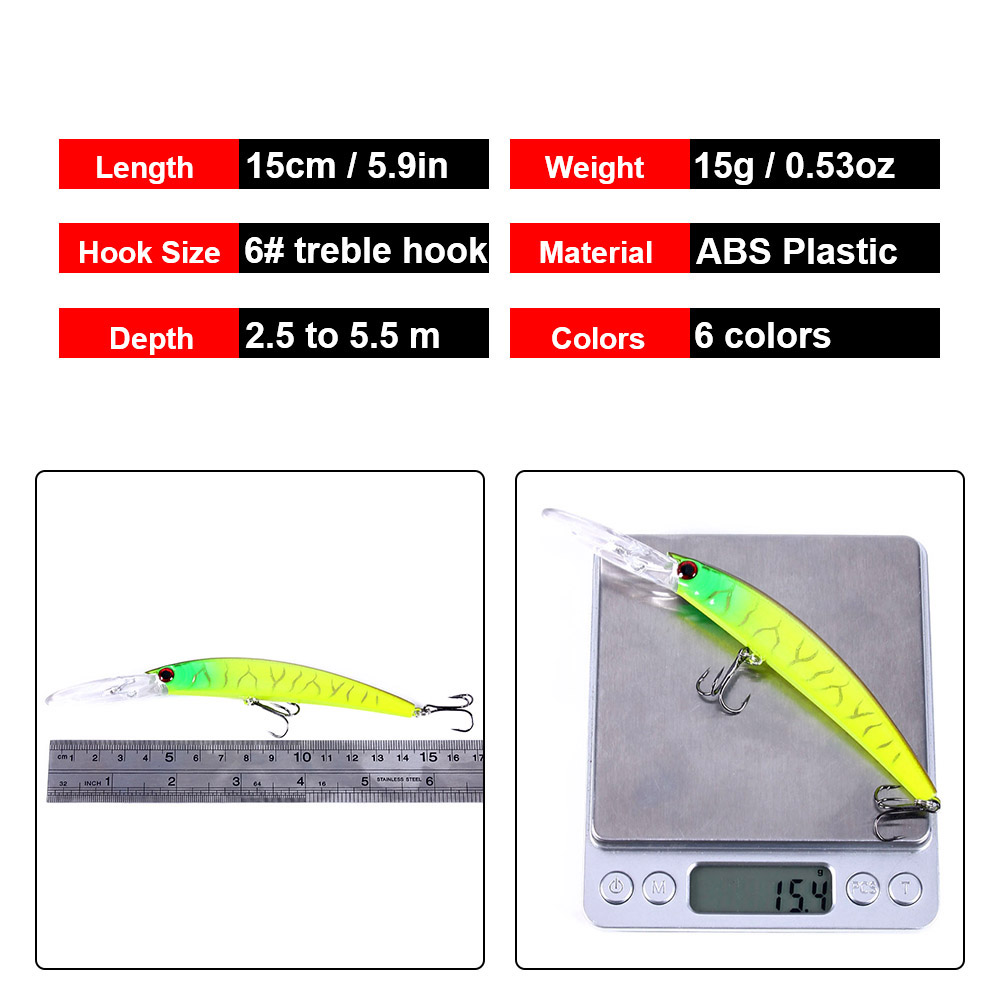 1PCS 15cm 15g  Deep Diving Jer - Fishing Lure Jerkbait recension och pris