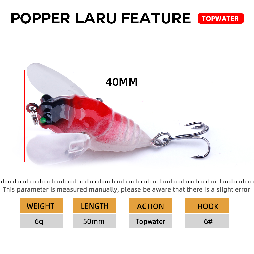 Agoie 6.5g 5cm Topwater Popper - Fishing Lure Popper recension och pris