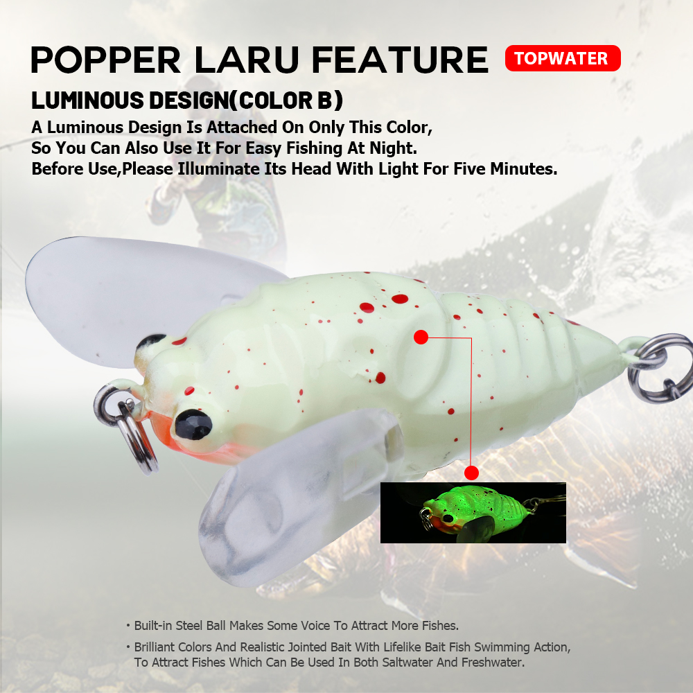 Agoie 6.5g 5cm Topwater Popper - Fishing Lure Popper recension och pris