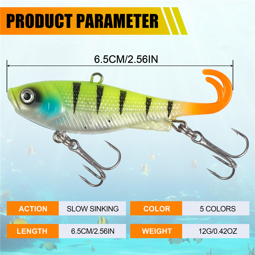 5Pcs Pre-Rigged Jig Head Wobbl - Fishing Lure Swimbait recension och pris