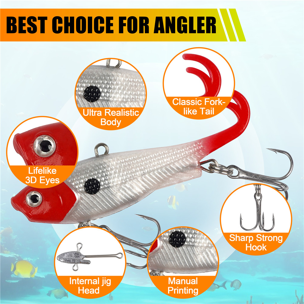 5Pcs Pre-Rigged Jig Head Wobbl - Fishing Lure Swimbait recension och pris
